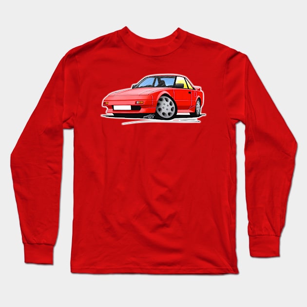 Toyota MR2 (Mk1) Red Long Sleeve T-Shirt by y30man5